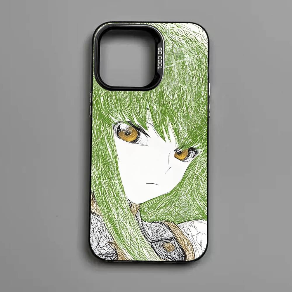 Green-haired Girl Code Geass Frosted Case for iPhone 17 Air 16 E 15 14 Plus 13 12 Mini 11 Pro Max Acrylic Sheet Silicone Cover