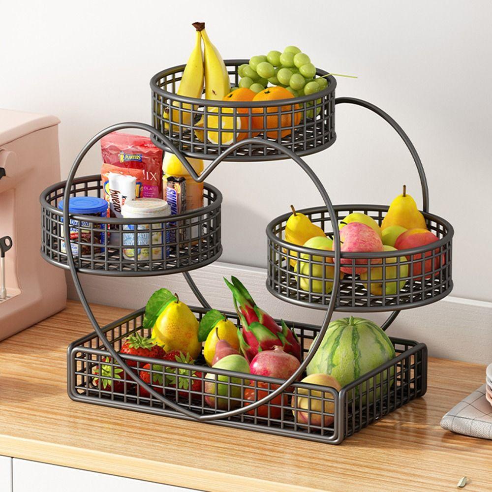 Metal Kitchen Storage Rack 3Tier Vegetable Seasoning Rack Luxury Fruit Basket Rack  Home