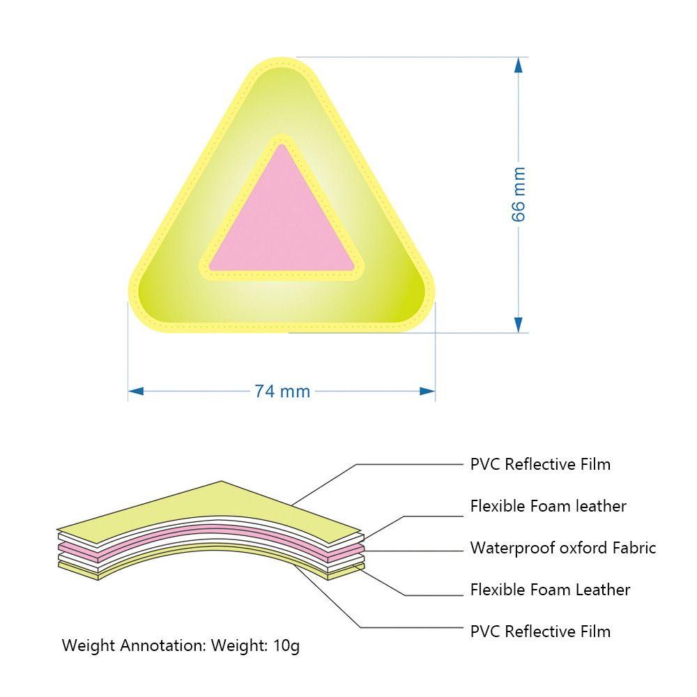 1Pcs Safety Warning Reflective Triangle Sign with Spring Hook Hanging Tag  Night Cycling Riding