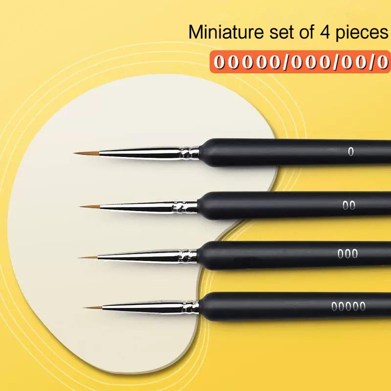 Borrence Miniature Hook Line Pen Art Paint Brushes 4/5/8/10/11pcs for Gouache Acrylic Watercolor Oil Paints Artists Hand Painted