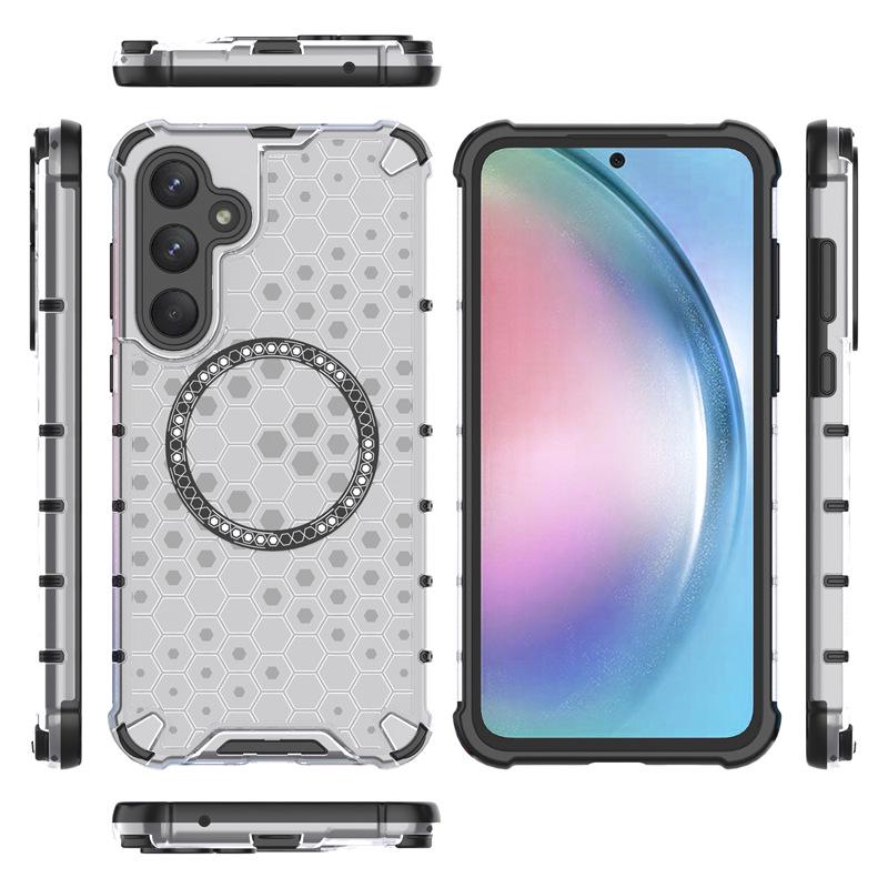Samsung A55 Transparent Heat Dissipation Protective Case with Honeycomb Magnetic Design for S26 Ultra