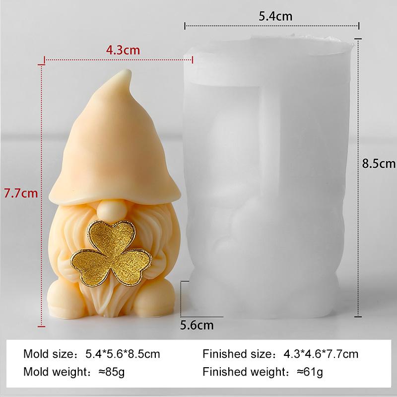 Creative Dwarf Silicone Candle Mold Gypsum Form Resin Ornaments Molds DIY Gnome Handmade Gift Aroma Candle Mould