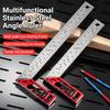 Professional Measuring Instrument With High Accuracy Lasering Scale Integrated Bubble Level And Multiple Angled Hole Designs For Carpentry Projects
