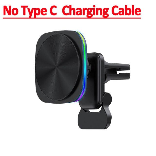 RGB Magnetický držák telefonu do auta Stojan 30W Bezdrátová nabíječka Držák do auta Pro iPhone 14 13 12 Pro Max Auto Rychlonabíjecí stanice Macsafe