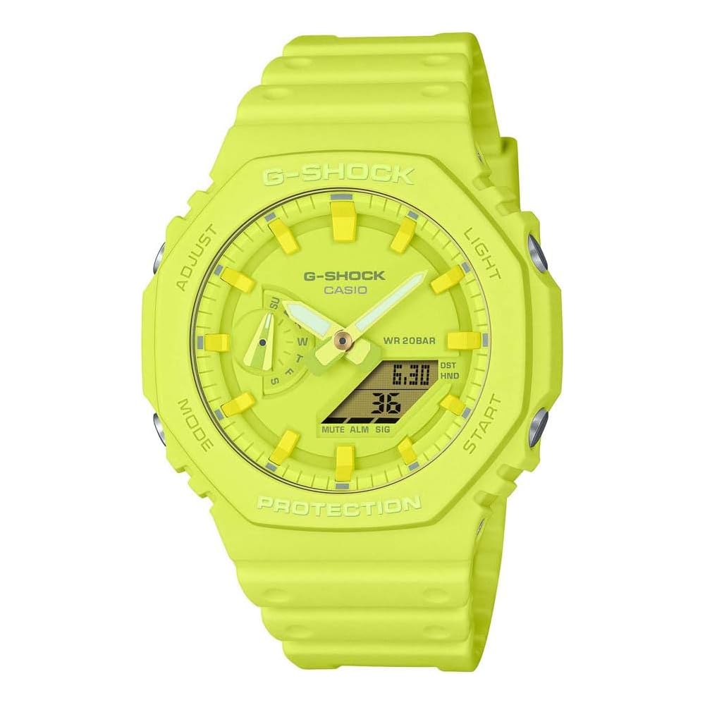 Casio G-Shock GA-2100-9A9ER Men s Sports Watch Yellow Resin Band Water Resistant