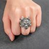 Adjustable Open Ring Men Women Gothic Mask Design Plated Geometric Statement Retro Vintage Style