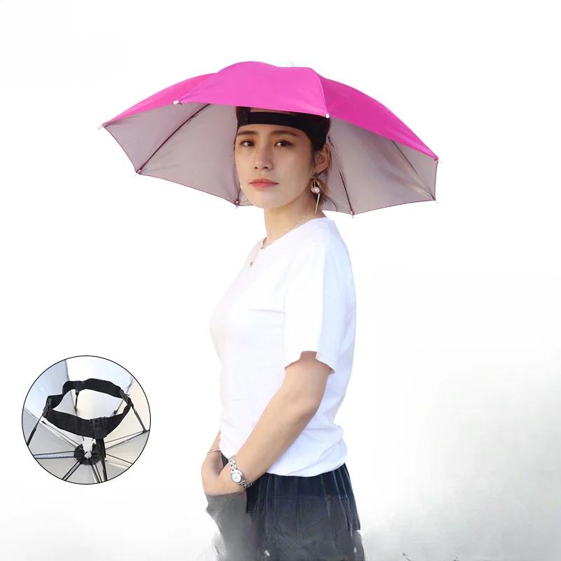 Wasserdichter Angelhut, Camping-Regenschirm, großer Kopfschirm, 69 cm Durchmesser, faltbar