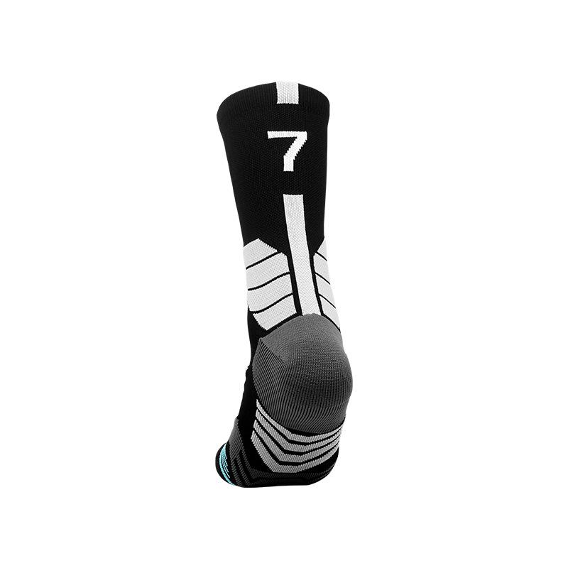 Elite Men's Mid-Calf Basketball Socks - Thickened, High-Top, Digital Star Player Sports Socks