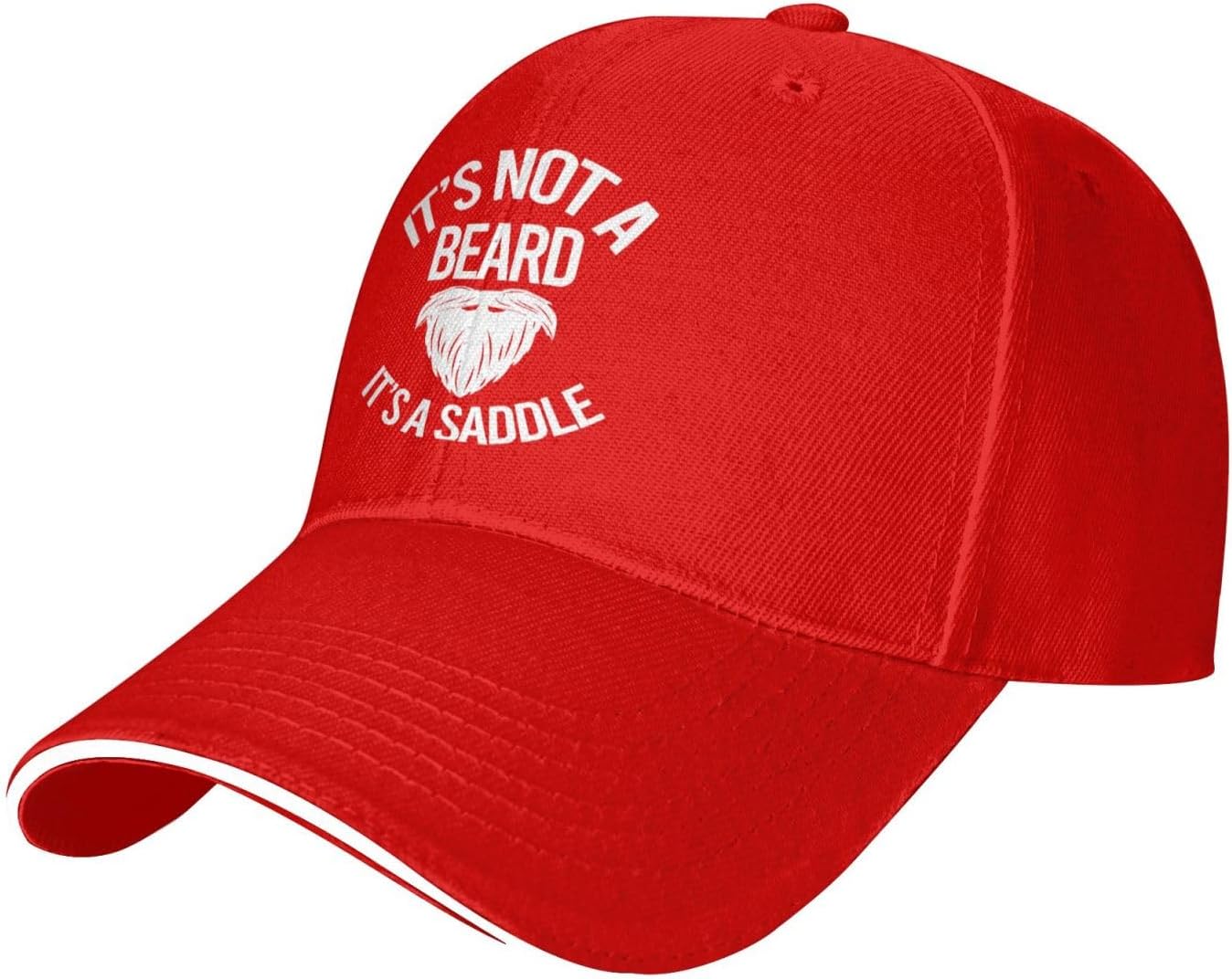 Its Not A Beard Its A Saddle Graphic Baseball Cap Unisex Polyester Casual Sun Protection Trucker Hat Adjustable