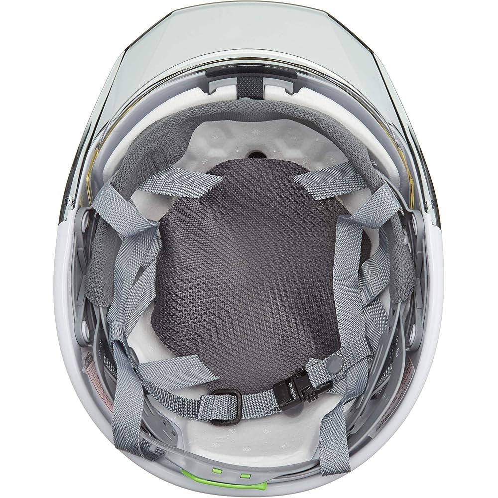 DIC AA11EVO-CSW Helmet with Ventilation, Clear Visor, Protective Shield, Styrofoam Liner White/Smoke