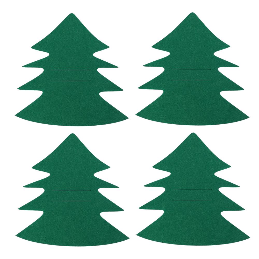 4PCS Christmas Cutlery Holder Bags Snowflake Xmas Tree Knife And Fork Pocket Cutlery Bag Xmas New Year Dinner Table Decorations