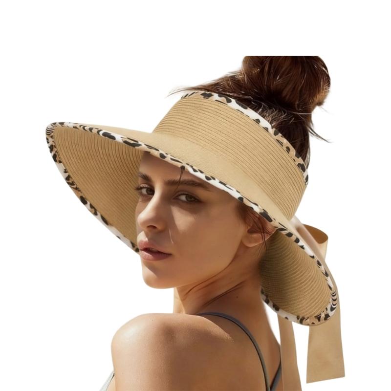 Foldable Straw Hat Sun Protections Large Brims Cap For Vacation Hiking And City Walking Women Outdoor Fashion Accessories