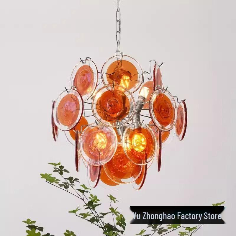 Elegant Vintage Ink Green Glass Chandelier for Living Room or Master Bedroom