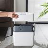 Trash Can with Toilet Brush Press-Type Garbage Can Slim Rectangular Trash Bin Bathroom Trash Can for Toilet Kitchen