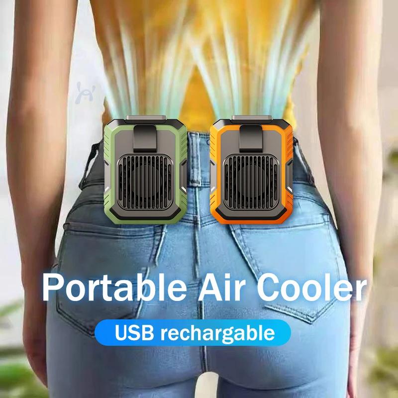 Portable Air Conditioner,Waist Clip Fan with 5-8H,Neck Fan,3 Speeds, USB Rechargeable,for Summer Outdoor Work Jobsite Hiking Fan