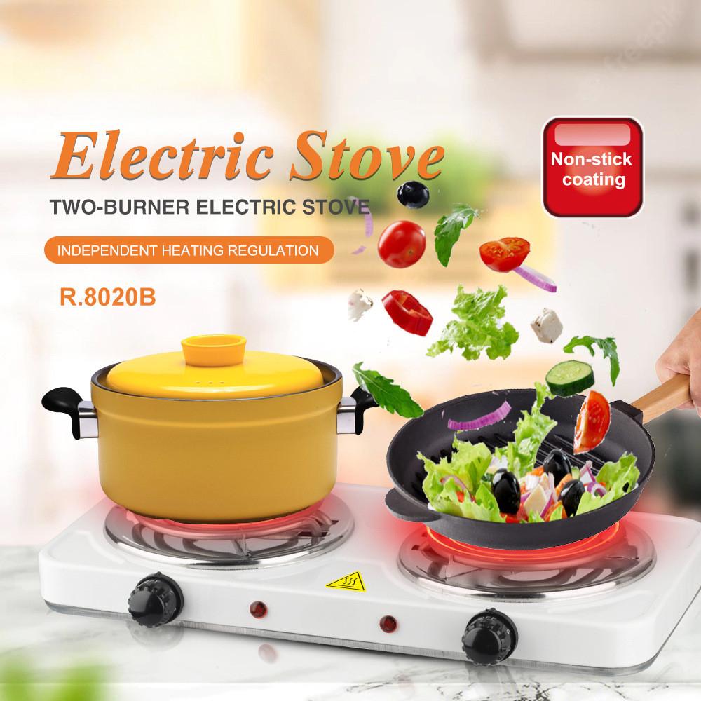 2000W Hochleistungs-Induktionskochfeld mit zwei Kochzonen Multifunktionale kleine Haushalts-Elektroherd Küchen-Tischkochfeld