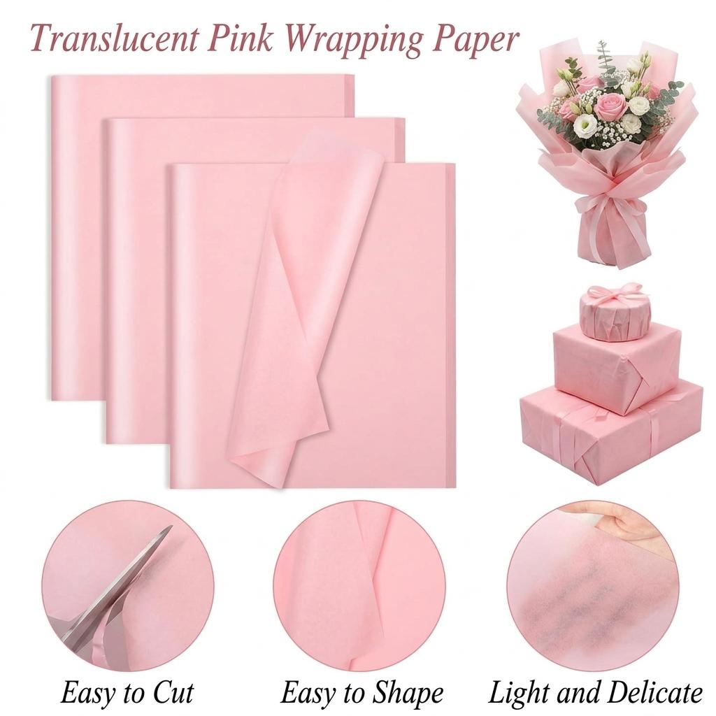 Pink Pearl Gift Wrapping Paper 50x70cm 40 Sheets Pack Premium Quality for Gifts