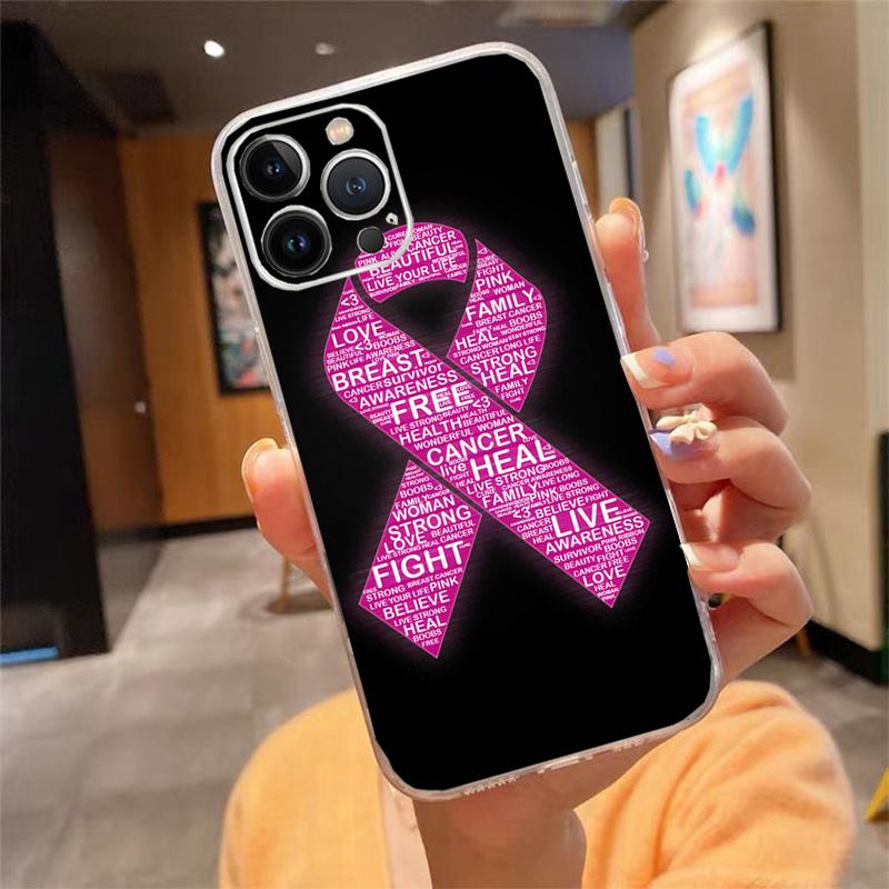 

Phone Case For iphone 17 Pro Max Air 17 16 15 14 13 Pro Max 15Plus 15 16 Pro Girl Breast Cancer pink Ribbon iphone 13