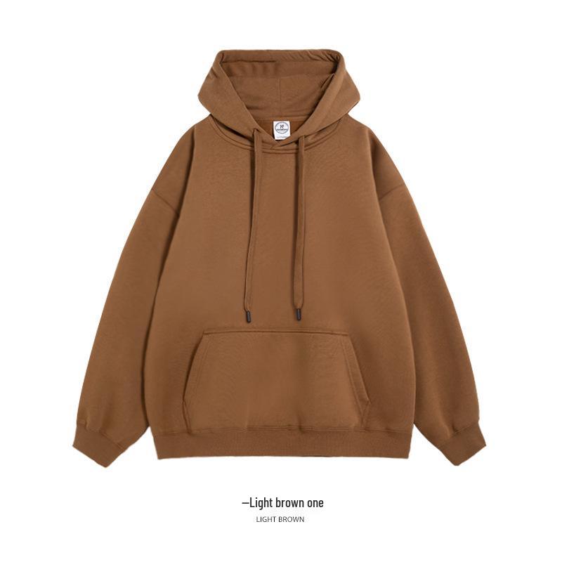 Unisex Drop Shoulder Solid Color Hoodie Pullover - Spring & Autumn Long Sleeve Sweatshirt