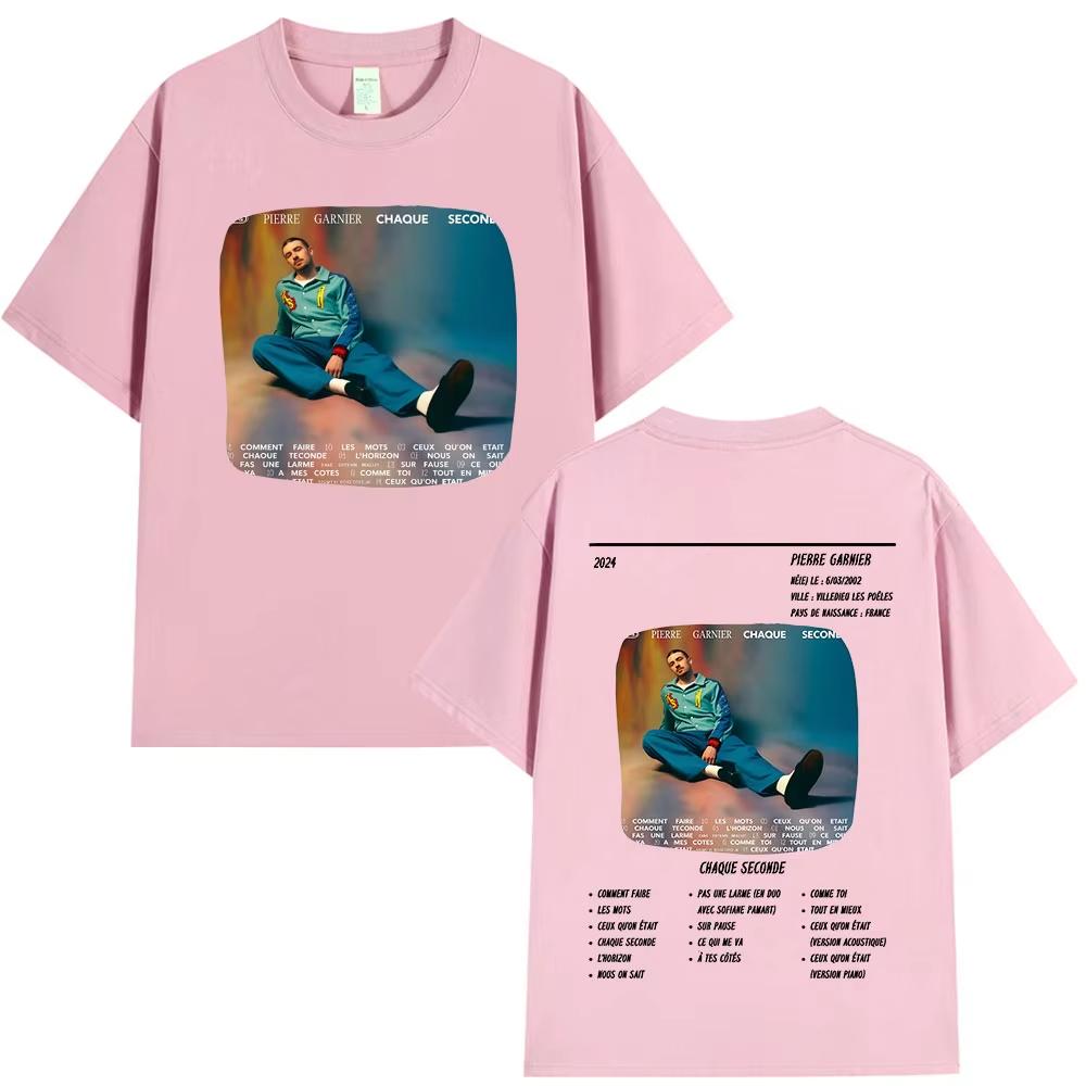 Pierre Garnier Chaque Seconde Album Tour Tshirts Mens Womens Clothing Vintage Fashion Tshirt pure Cotton Casual T Shirt