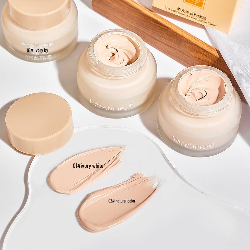 

Rosetimes Radiant Glow Foundation Cream - Moisturizing and Skin-Adhering Skincare 30g слоновая кость