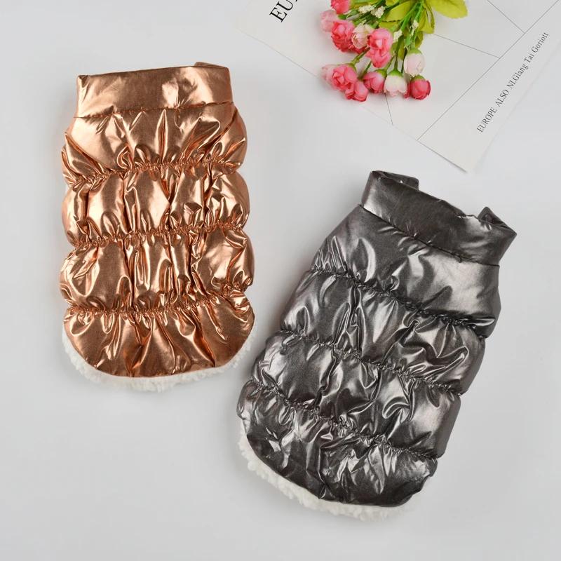 Winter Pet Clothes Waterproof Puppy Button Costume For Small Dogs Cats Thicken Fleece Vest Coat French Bulldog Chihuahua Outfits