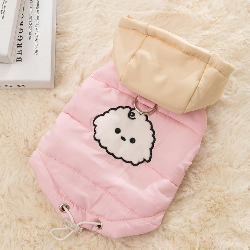 

Cute dog cotton clothes, warm autumn and winter fashion contrasting colors Teddy Bigbear Yorkshire cotton clothes, vest pet clothes S (recommended weight 3-2.5 kg)