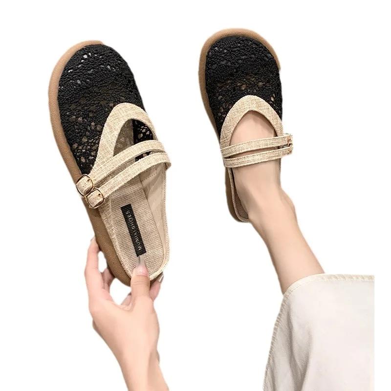 New Fashion Women Sandalias Fisherman Shoes Woman Mesh Breathable Flat Soft Bottom Women Sneaker Mujer Shoes Flats Shoes