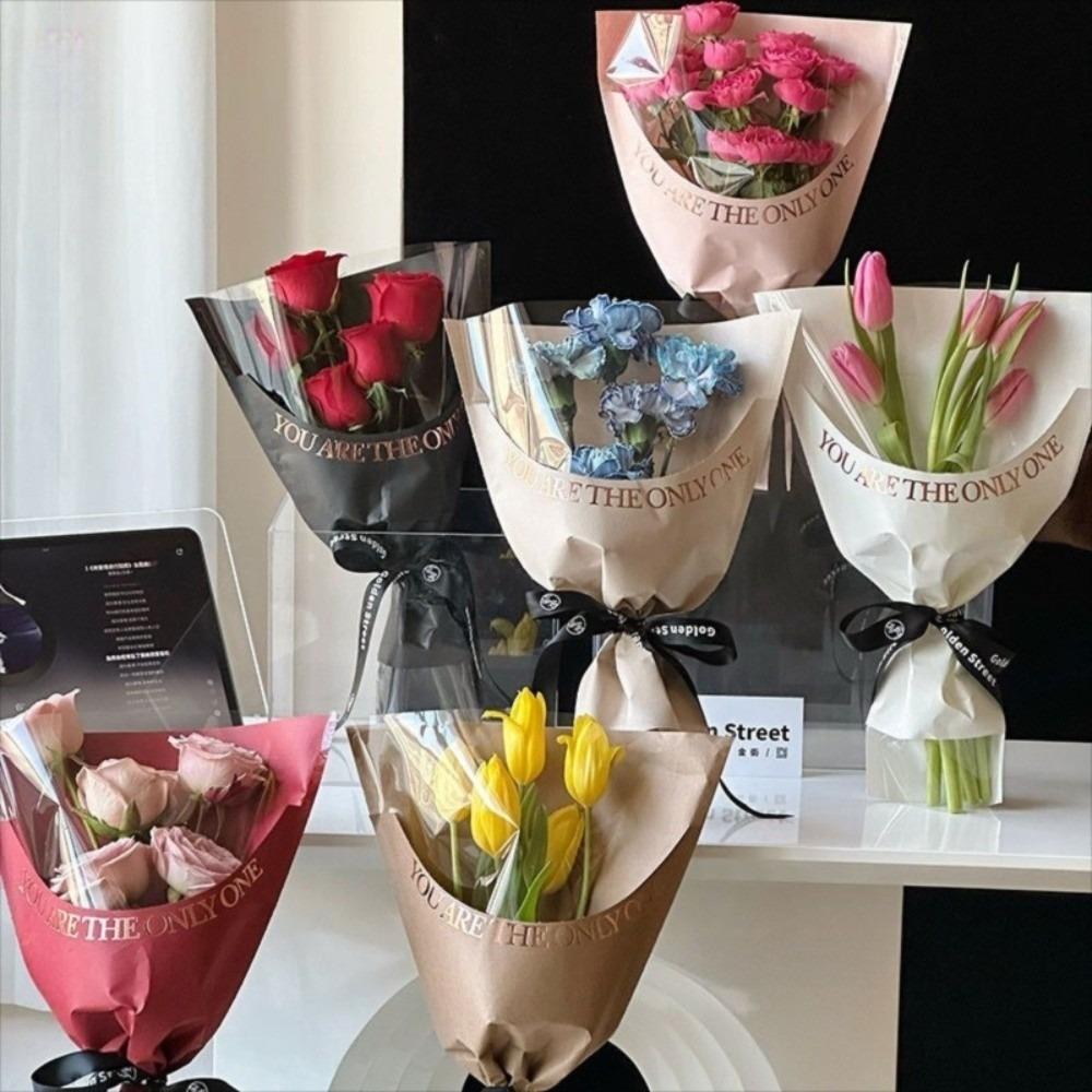 10 Stück Mehrstieliger Blumenstrauß Verpackungsbeutel OPP Frischblumenverpackung Neue Rosenverpackungsbeutel Hochzeit