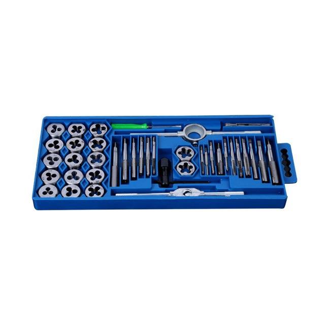 20/40pcs Tap and Die Set M3-M12 Screw Thread Metric Plugs Taps Nut Bolt Alloy Metal Hand Tools Metric Tap Wrench and Die Sets