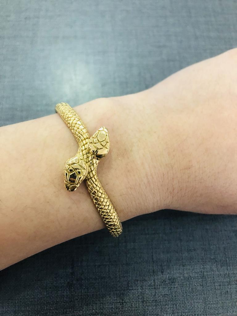 316L Stainless Steel Snake Cobra Bangle Punk Style Serpent Unisex Bracelet