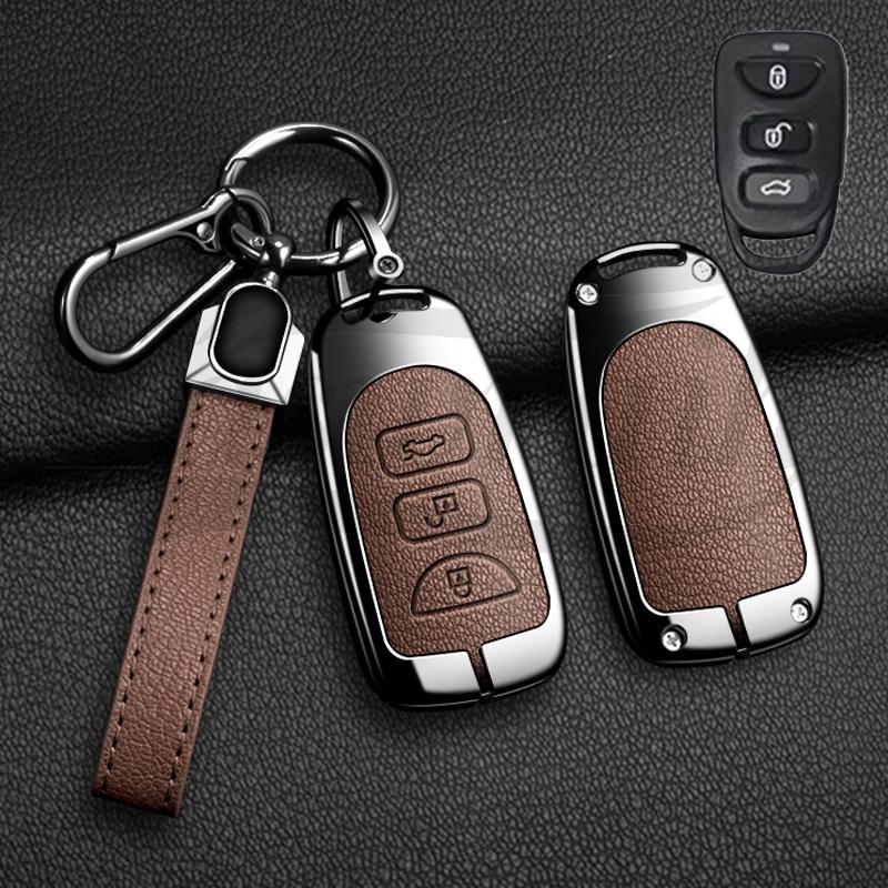 Car Accessories Key Case Cover Holder For Hyundai Kia Tucson Sonata Santa Fe Carens 2/3Buttons Remote Key Protective