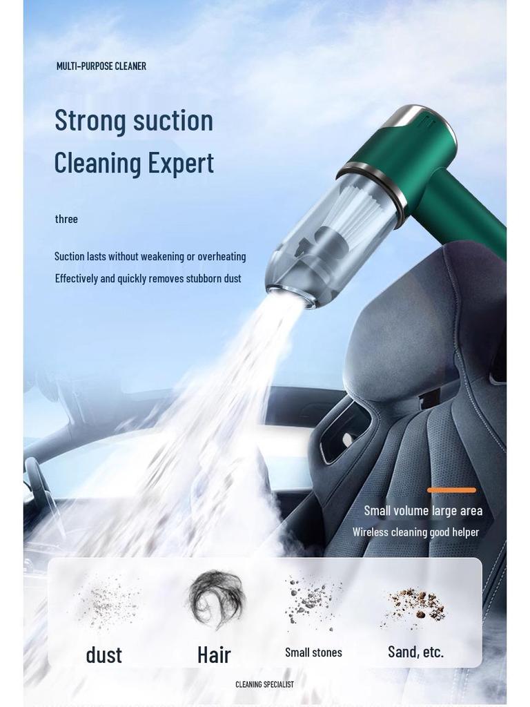 Powerful Cordless Car Vacuum with Brushless Motor & Long Battery Life - Multipurpose Dust & Mite Remover for Home & Keyboard Cleaning