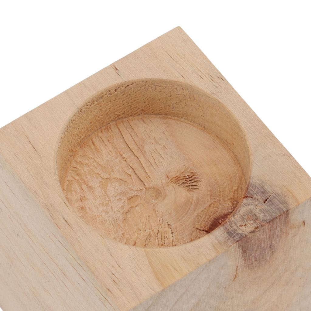 Candle Holder Trapezoid Wood Retro Table Decoration Ornament for Christmas Day Wedding