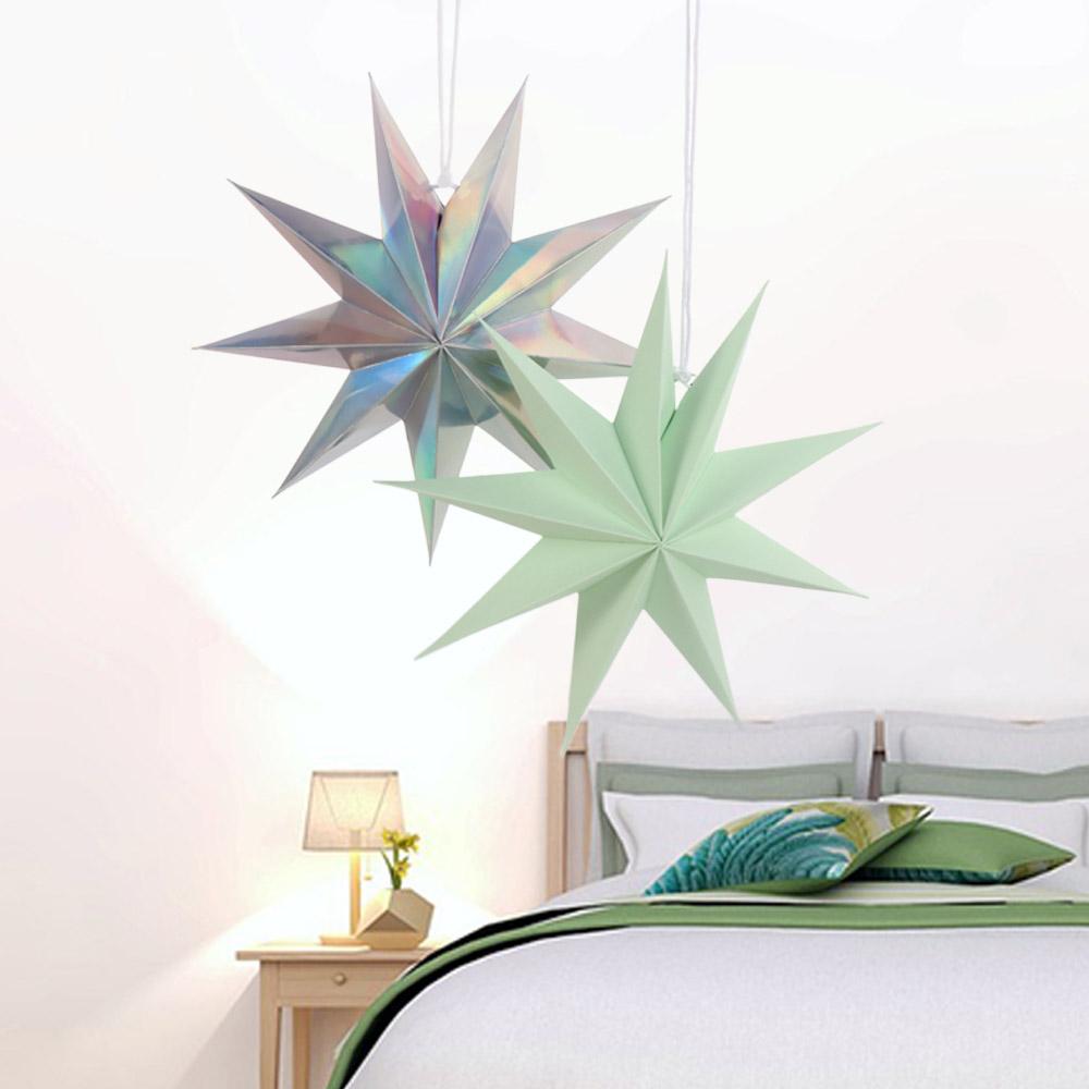 Reuseable Photographic Props Hanging Ornaments Hanging Paper Stars Party Decor Paper Flower Crafts