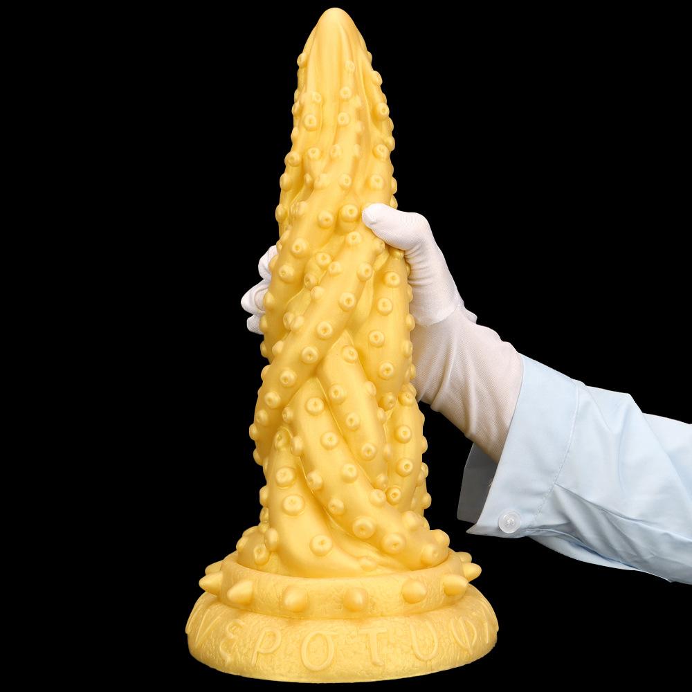 Extra Large Gold Silicone Anal Plug Dildo Anal Expander Fisting Adult Sex Toy Strap on Penis Big Dick Slave BDSM