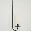 Elegant Black Metal Wall Sconces Set of 2 Candle Holders for Living Room Hallway Decors Iron Hanging Wall Candlestick