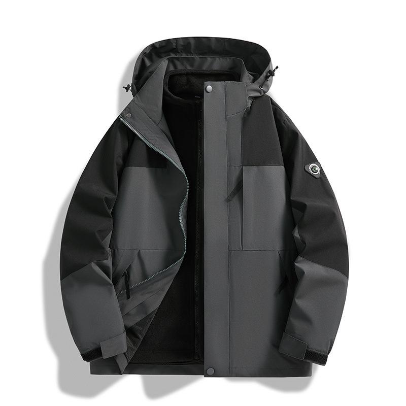 Jacket Men's and Women's Jacket Winter Outdoor Three-in-one Removable Two-piece Mountaineering Suit
