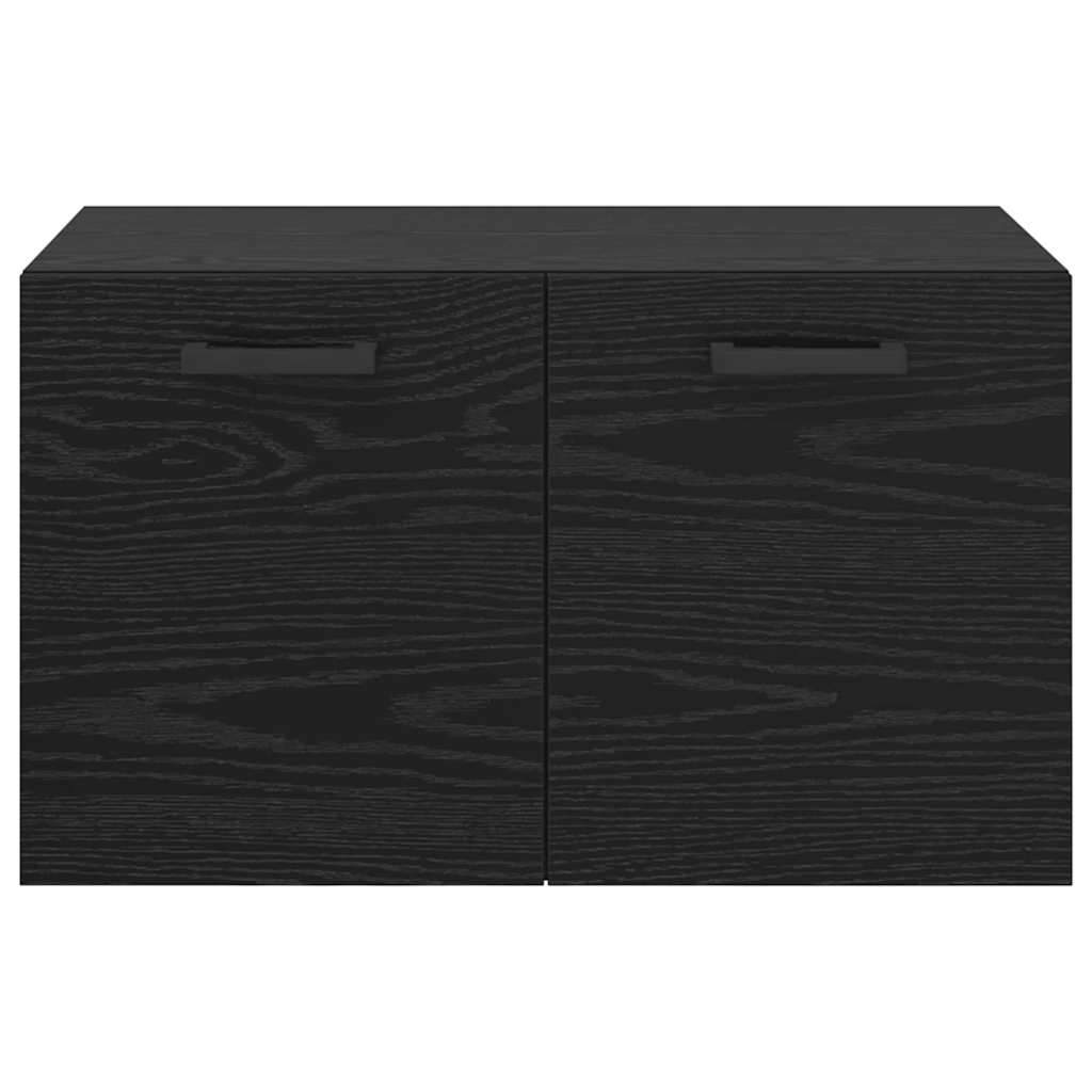 Wall Mounted Cabinet Black Oak Effect 60 X 36.5 X 35 Cm