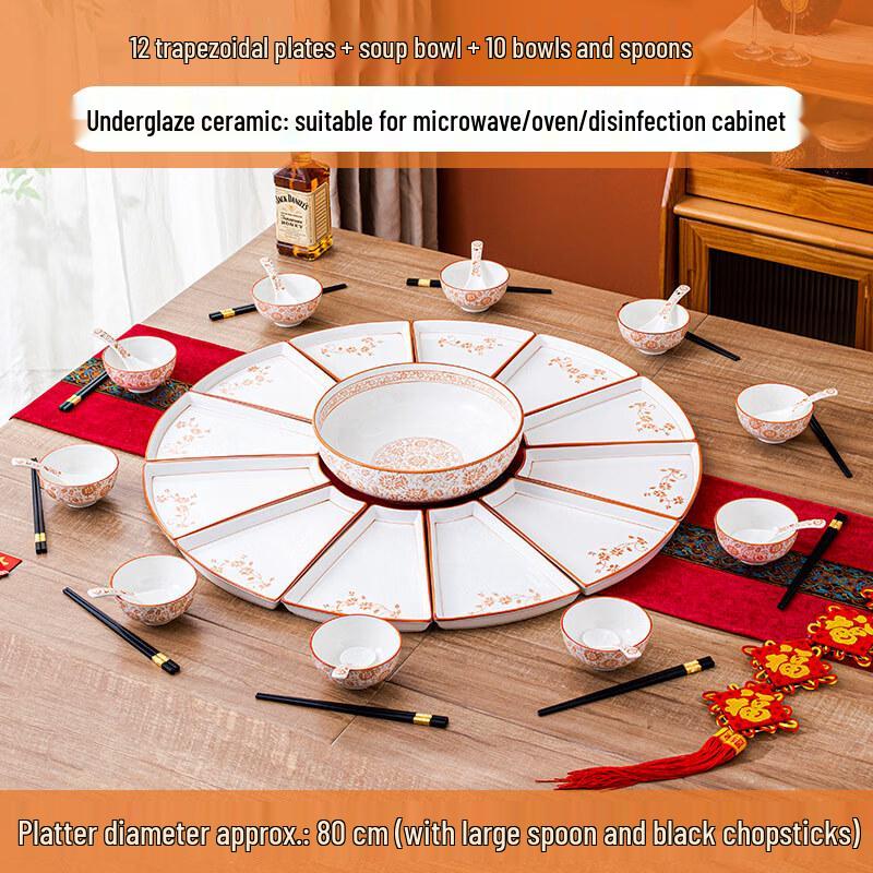 Naijiang Ceramic Fan-Shaped Dinnerware Set