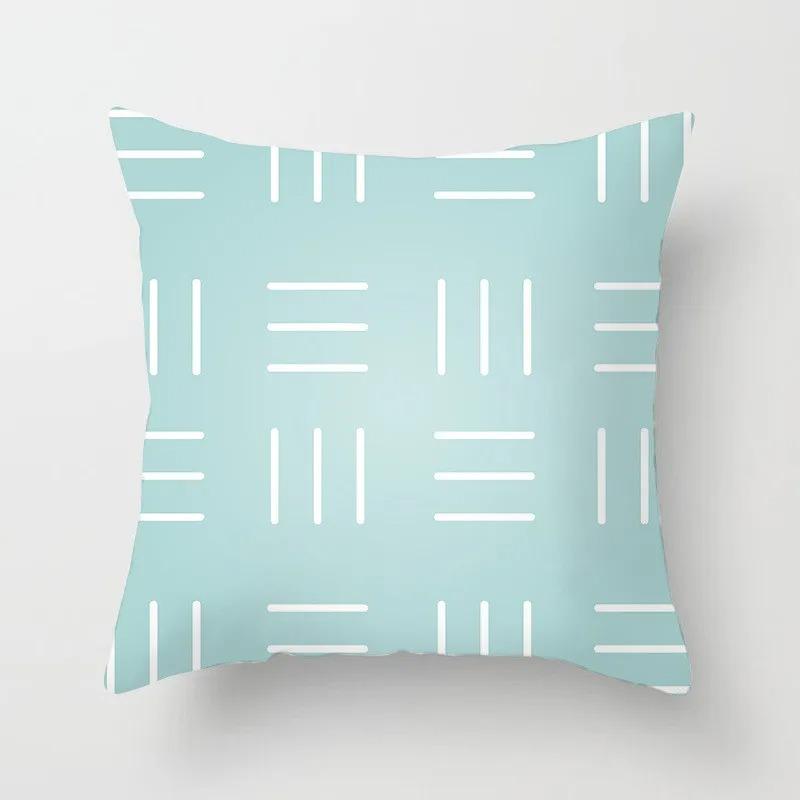 Mint Green Geometric Print Pillowcase Car Ornaments Office Living Room Home Pillowcase