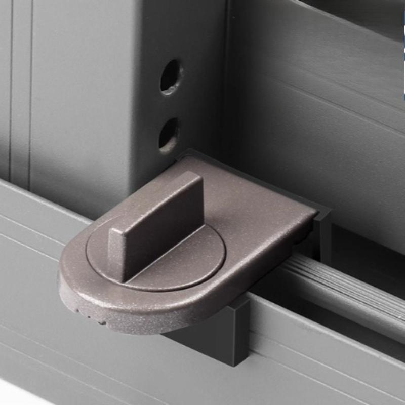 1pc Sliding Door Lock, Anti-Theft Anti-Pinch Safety Lock with No-Drill Installation, Pet-Proof Two-Way Fixation for Window