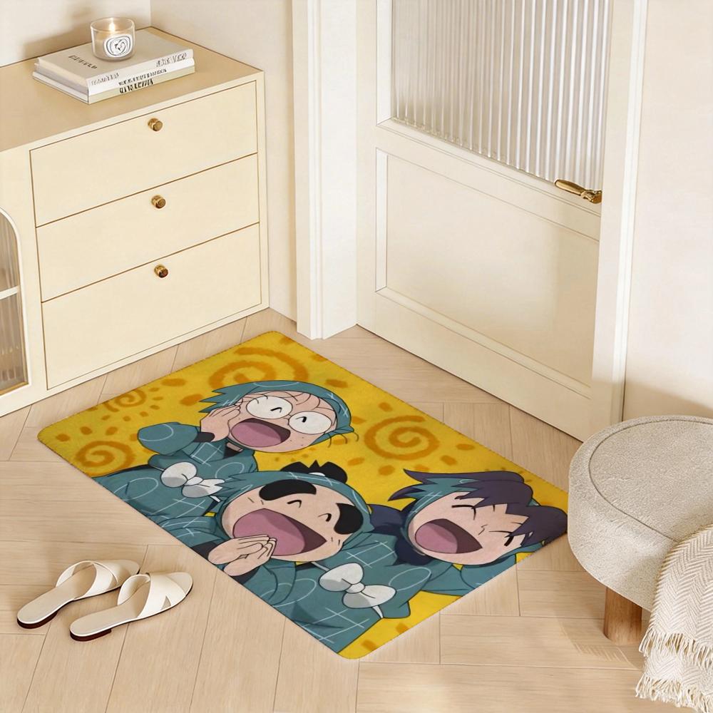 Anime N Nintama Rantarou Floor Mat Eco Flannel Doormat Non Slip Odorless Indoor Floor Rug Soft Short Plush Home Mat
