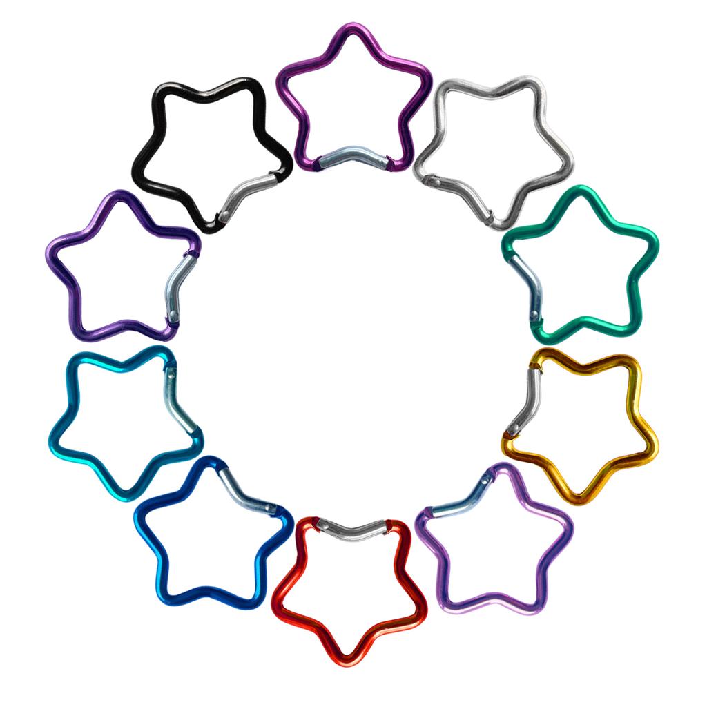 Carabiner Hook Clip 10Pcs Heart-shaped Carabiner Key Chain Clip Outdoor Keyring Hook Water Bottle Hanging for Travel Hiking