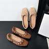 Fashion 2025 Summer New Retro Button Flower Loafers Women's Shoes Small Leather Shoes Women Casual Vulcanized Flats