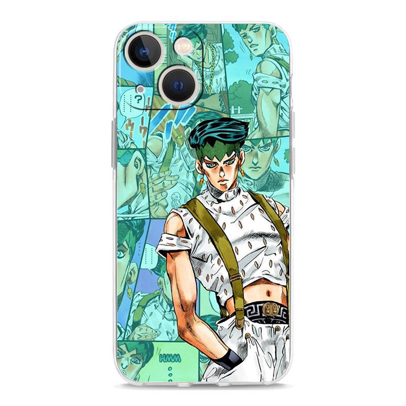 JoJo Bizarre Adventure Transparente, weiche Handyhülle für iPhone 14 13 12 11 Pro Max XS X XR SE 7 8 Plus stoßfeste TPU-Klarsichthülle