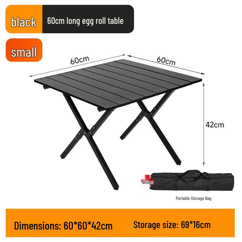 Folding Metal Carbon Steel Roll-up Camping Table and Chair Set