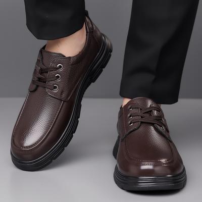 Fashion Classic Design Male Comfortable Oxfords Footwear Shoes Men's Casual Shoes Lace-Up Office Business Leisure Genuine Leather Shoes