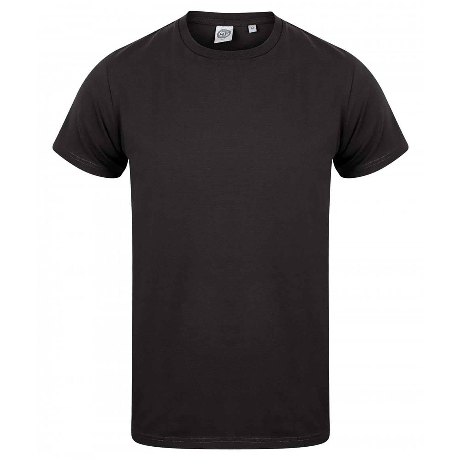 Skinni Fit Heren Feel Good Stretch T-shirt met V-hals en korte mouwen M zwart