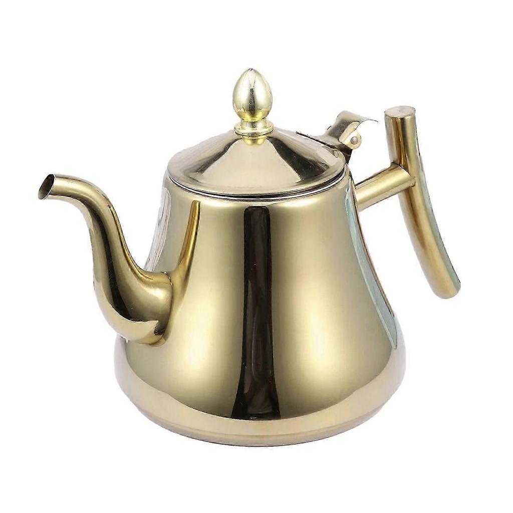Stainless Steel Tea Kettle with Infuser, Coffee Pot for Home, Anti-Scald Design, Smooth Water Flow, Lightweight and Ergonomic Handle,Gold